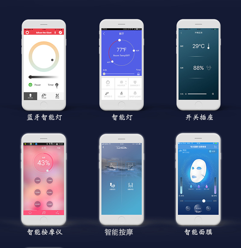 智能家居LED燈4G通信WIFI藍牙物聯(lián)控制系統軟件APP小程序定制開(kāi)發(fā)