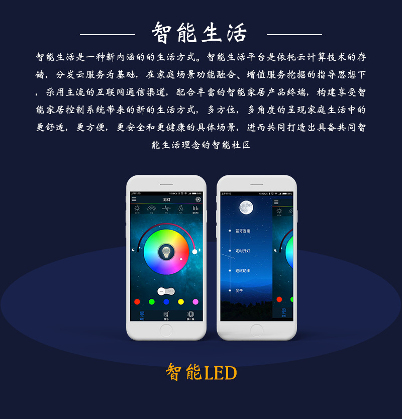 智能家居LED燈4G通信WIFI藍牙物聯(lián)控制系統軟件APP小程序定制開(kāi)發(fā)