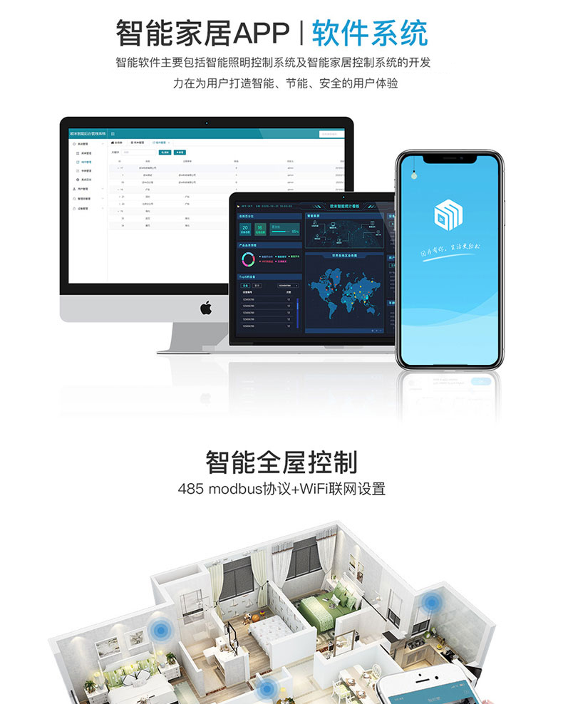 智慧家居家庭辦公樓酒店4G藍牙WIFI物聯(lián)控制模塊后臺管理系統軟件APP小程序開(kāi)發(fā)