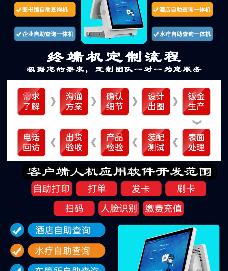 來(lái)訪(fǎng)人員登記管理系統多功能自助終端一體機定制生產(chǎn)客戶(hù)端應用軟件開(kāi)發(fā)